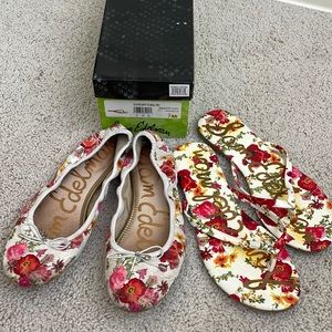 2 pairs of Sam Edelman White Floral Print Shoes